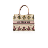 Christian Dior Canvas Embroidered Geometric Medium Book Tote